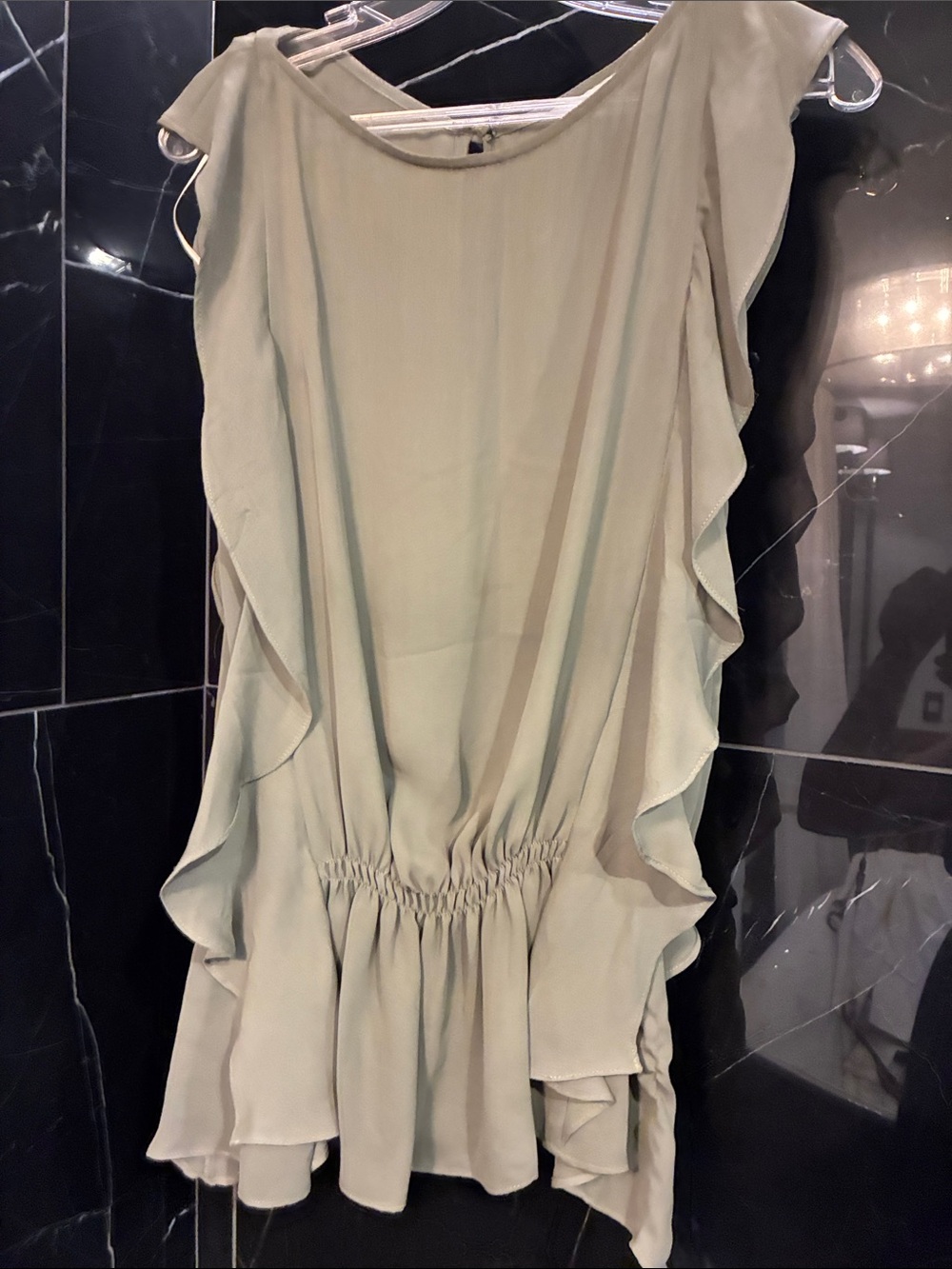 Zara Gray Ruffle Sleeve Blouse